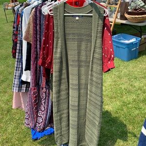 Crochet olive green vest